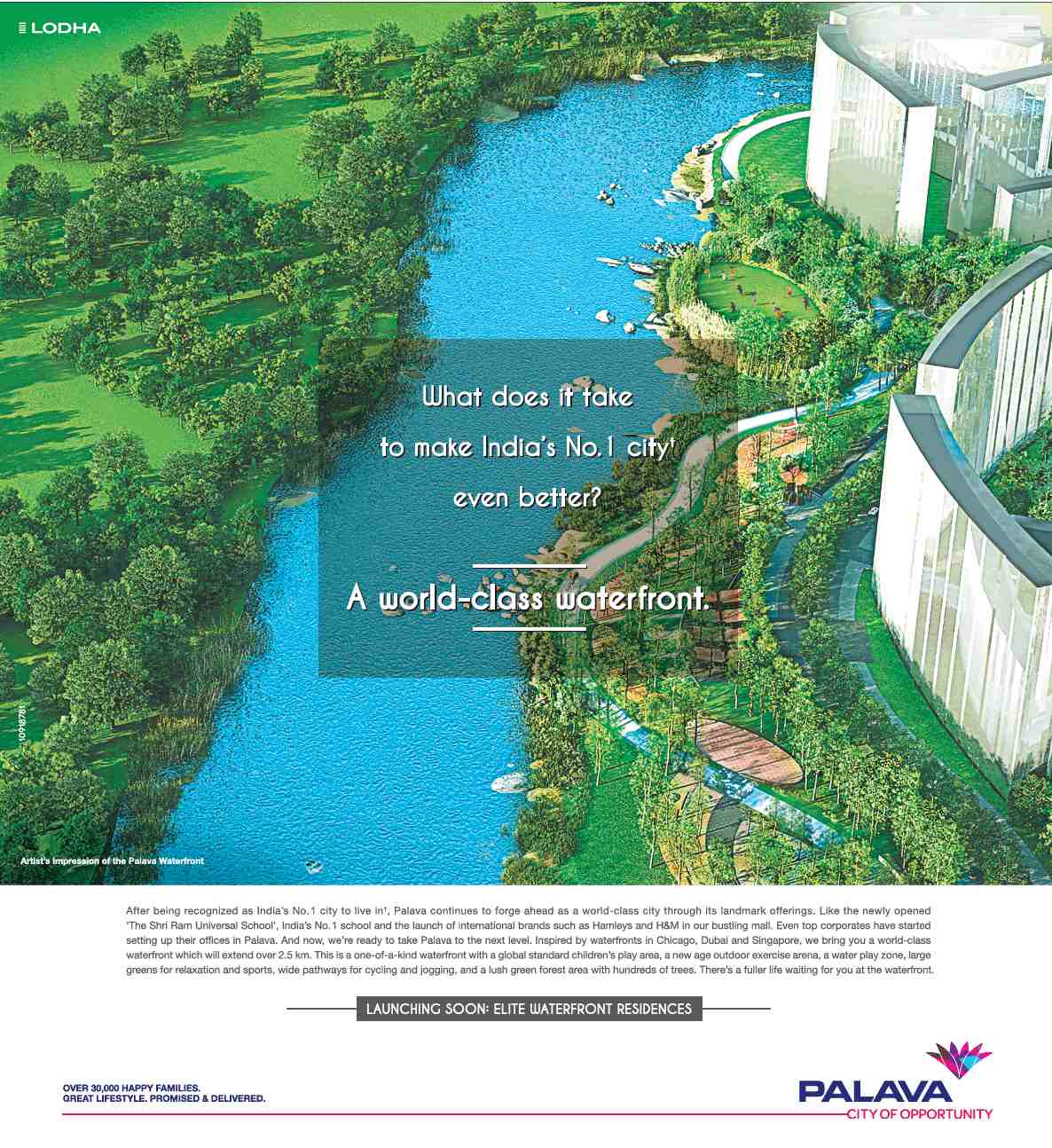 Live in world-class elite waterfront residences at Lodha Palava Aquaville in Mumbai